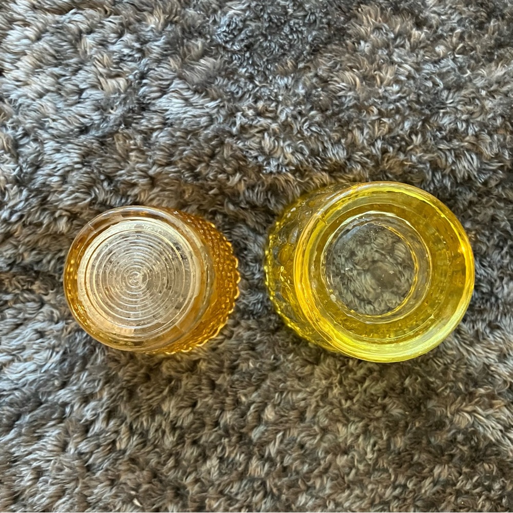 Vintage Amber Hobnail Glass Votive, Tea Light, Toothpick Holders (2) - Picture 3 of 6